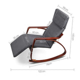 Maribel Rocking Armchair Footrest Nursing - Charcoal