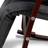 Maribel Rocking Armchair Footrest Nursing - Charcoal
