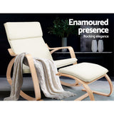 Mayra Rocking Armchair Footstool Bentwood - Beige