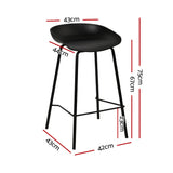 Set of 2 Koropi Metal Bar Stools - Black