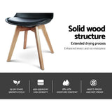Empress Set of 4 Dining Chairs Leather Plastic Replica Wooden - Black