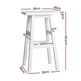 Set of 2 Lecce Beech Wood Bar Stools - White