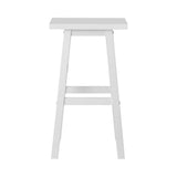 Set of 2 Lecce Beech Wood Bar Stools - White