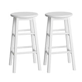 Set of 2 Lucerne Beech Wood Backless Bar Stools - White