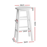 Set of 2 Lucerne Beech Wood Backless Bar Stools - White