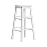 Set of 2 Lucerne Beech Wood Backless Bar Stools - White