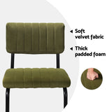 Set of 2 Nairobi Bar Stools Velvet Chairs - Green