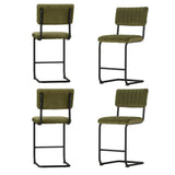 Set of 4 Nairobi Bar Stools Velvet Chairs - Green