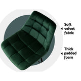 Set of 2 Loures Velvet Bar Stools - Green