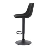 Set of 2 Leiria Bar Stools Gas Lift - Black