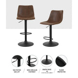 Set of 2 Leiria Bar Stools Vintage Swivel Gas Lift - Brown