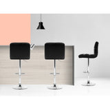 Set of 4 Livorno Bar Stools Gas lift Swivel Steel - Steel & Black