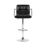 Set of 2 Foggia Bar Stools Gas lift Swivel Armrests Steel - Black