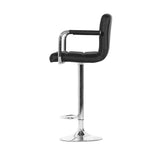 Set of 4 Foggia Bar Stools Gas lift Swivel Armrests Steel - Black