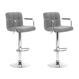 Set of 2 Foggia Bar Stools Gas lift SwivelSteel and - Steel & Grey