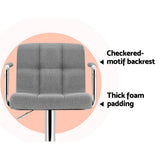 Set of 2 Foggia Bar Stools Gas lift SwivelSteel and - Steel & Grey