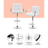 Set of 2 Foggia Bar Stools Gas lift Swivel Steel - White