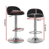 Set of 4 Hobart Bar Stools PU Leather Gas Lift - Black