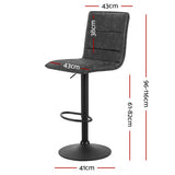 Set of 2 Almere Bar Stools PU Leather Smooth Line Style - Grey & Black