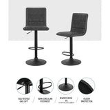 Set of 2 Almere Bar Stools PU Leather Smooth Line Style - Grey & Black