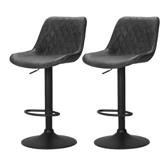 Set of 2 Barcelona Bar Stools Kitchen Stool Chairs Metal Barstool Dining Chair - Black