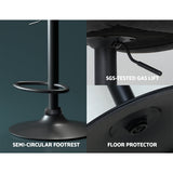 Set of 2 Barcelona Bar Stools Kitchen Stool Chairs Metal Barstool Dining Chair - Black