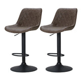 Set of 2 Barcelona Bar Stools Kitchen Stool Chairs Metal Barstool Dining Chair - Brown