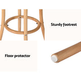 65cm Giza Bar Stools Wooden Stool Counter Chair Kitchen Barstools Rattan Seat - Wood