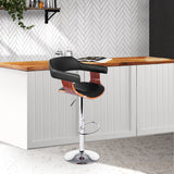 110cm Chalcis Wooden Bar Stool - Black