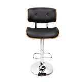 117cm Ancona Wooden Gas Lift Bar Stool - Black & Chrome