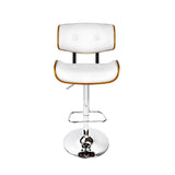 117cm Ancona Wooden Gas Lift Bar Stool - White & Chrome