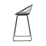 Set of 2 Ferrara Bar Stools Steel Fabric - Grey & Black