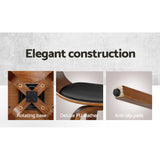 Set of 2 Edessa Swivel PU Leather Bar Stool - Wood & Black