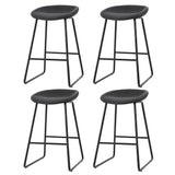 Set of 4 Caracas Bar Stools Kitchen Dining Chairs Counter Stool PU Leather Metal - Black