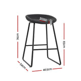 Set of 4 Caracas Bar Stools Kitchen Dining Chairs Counter Stool PU Leather Metal - Black