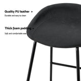 Set of 4 Caracas Bar Stools Kitchen Dining Chairs Counter Stool PU Leather Metal - Black
