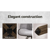 70cm Lleida Velvet Bar Stool Swivel - Grey & Wood