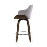Set of 2 Lleida Velvet Bar Stool Swivel - Grey