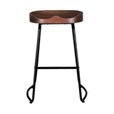 Set of 2 Reggio Tractor Seat Bar Stools - Black