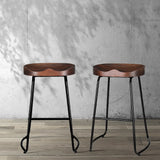 Set of 2 Reggio Tractor Seat Bar Stools - Black