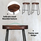 Set of 4 Reggio Tractor Seat Bar Stools - Wood