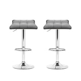 Set of 2 Arnhem Fabric Bar Stools Swivel Bar Stools - Grey Chrome