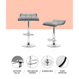 Set of 2 Arnhem Fabric Bar Stools Swivel Bar Stools - Grey Chrome