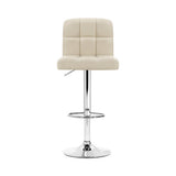 Set of 2 Chania PU Leather Gas Lift Bar Stools - Beige