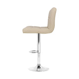 Set of 4 Chania PU Leather Gas Lift Bar Stools - Beige