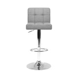 Set of 2 Chania Bar Stools Kitchen Dining Chairs Counter Stool Gas Lift Fabric - Grey
