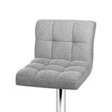 Set of 2 Chania Bar Stools Kitchen Dining Chairs Counter Stool Gas Lift Fabric - Grey