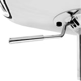 Set of 2 Liosia PU Leather Patterned Bar Stools - White & Chrome