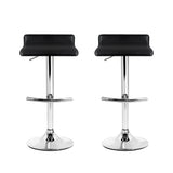 Set of 2 Terni PU Leather Wave Style Bar Stools - Black