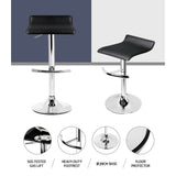 Set of 4 Terni PU Leather Wave Style Bar Stools - Black